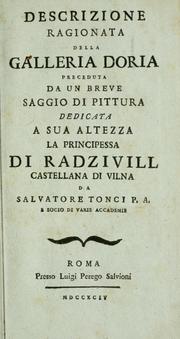 Descrizione ragionata della Galleria Doria by Salvatore Tonci