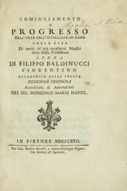 Cover of: Cominciamento e progresso dell' arte dell' intagliare in rame by Filippo Baldinucci