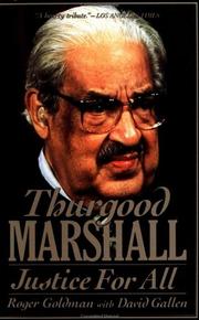 Cover of: Thurgood Marshall by Roger Goldman, David Gallen
