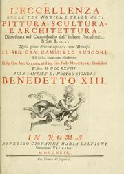 L'eccellenza delle tre nobili, e belle arti, pittura, scultura, e architettura by Carlo Bartolomeo Gregori