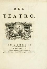 Cover of: Del teatro by Francesco Milizia