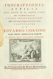 Cover of: Inscriptiones Atticae by Edoardo Corsini, Edoardo Corsini