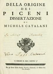 Cover of: Della origine dei Piceni by Michele Catalani