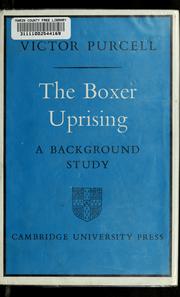 Cover of: The Boxer Uprising: a background study.