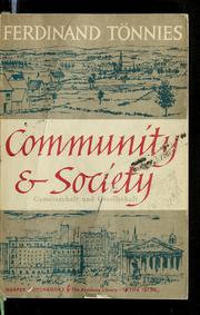 Cover of: Community & society (Gemeinschaft und Gesellschaft) by Ferdinand Tönnies