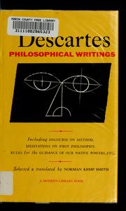 Cover of: Descartes philosophical writings by René Descartes