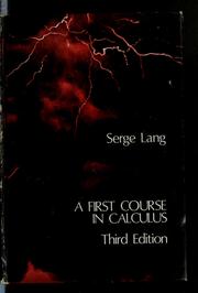 Cover of: A first course in calculus. by Serge Lang