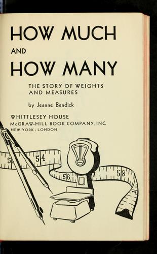How much and how many by Jeanne Bendick