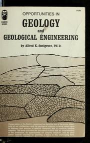 Cover of: Opportunities in geology and geological engineering