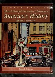 Cover of: Selected historical documents to accompany America's History