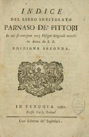 Indice del libro intitolato Parnaso de' pittori by Sebastiano Resta