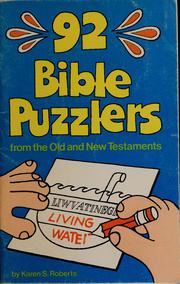 Cover of: 92 Bible puzzlers by Karen S. Roberts