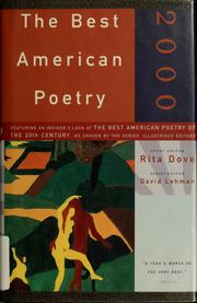 Cover of: The Best American Poetry 2000 by Robert Bly