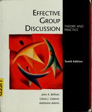 Cover of: Effective group discussion: theory and practice