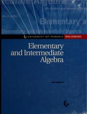 Cover of: Elementary and intermediate algebra