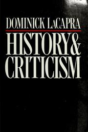 Cover of: History & criticism by Dominick LaCapra