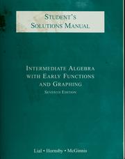 Cover of: Intermediate algebra with early functions and graphing. Student's solutions manual