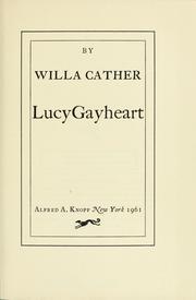 Cover of: Lucy Gayheart by Willa Cather