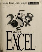 Cover of: Microsoft Excel, version 5.0: Visual BASIC user's guide