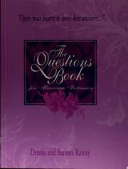 Cover of: The questions book for marriage intimacy