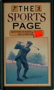 Cover of: The sports page by Peter Beilenson