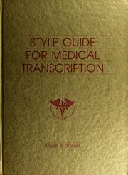 Cover of: Style guide for medical transcription