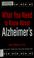Cover of: What you need to know about Alzheimer's