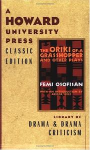 Cover of: The oriki of a grasshopper, and other plays