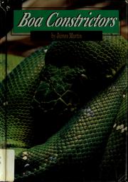 Cover of: Boa constrictors by Martin, James