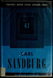Cover of: Carl Sandburg by Richard Crowder