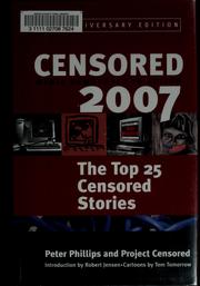 Cover of: Censored 2007 by Peter Phillips