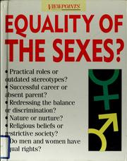 Cover of: Equality of the sexes?