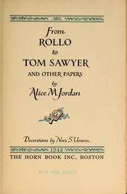 Cover of: From Rollo to Tom Sawyer | Alice M. Jordan