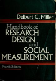 Cover of: Handbook of research design and social measurement by Delbert C. Miller