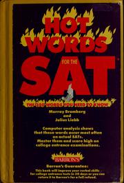 Cover of: Hot words for the SAT by Murray Bromberg
