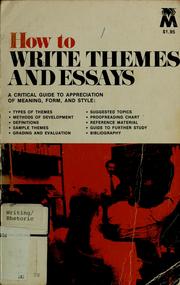 Cover of: How to write themes and essays