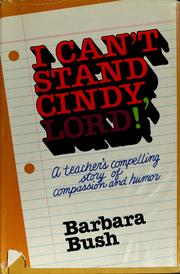 Cover of: I can't stand Cindy, Lord!