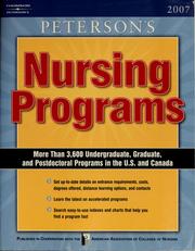 Cover of: Peterson's nursing programs, 2007 by Peterson's