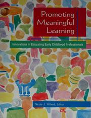 Cover of: Promoting meaningful learning: innovations in educating early childhood professionals