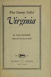Cover of: That country called Virginia