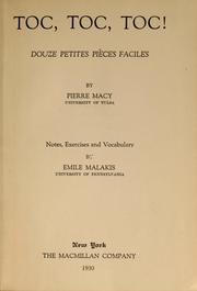 Cover of: Toc, toc, toc!: Douze petites pièces faciles