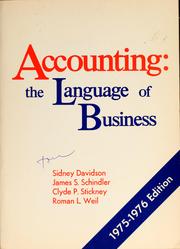 Accounting by Sidney Davidson