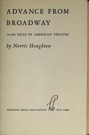 Cover of: Advance from Broadway by Norris Houghton