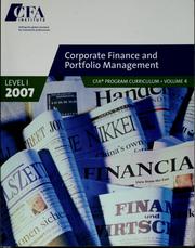 Cover of: CFA Program Curriculum: level I, 2007
