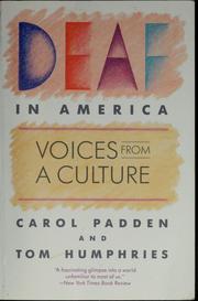 Cover of: Deaf in America: voices from a culture