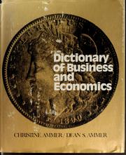 Cover of: Dictionary of business and economics by Christine Ammer