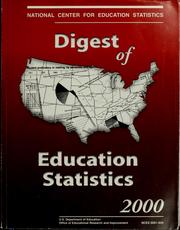 Cover of: Digest of education statistics 2000