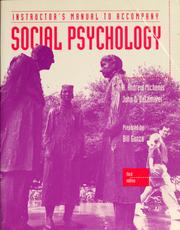 Cover of: Instructors manual to accompany Social psychology: understanding human interaction third edition, Robert A. Baron, Donn Byrne