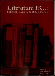 Cover of: Literature IS--: collected essays