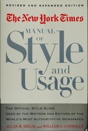 Cover of: The New York Times manual of style and usage